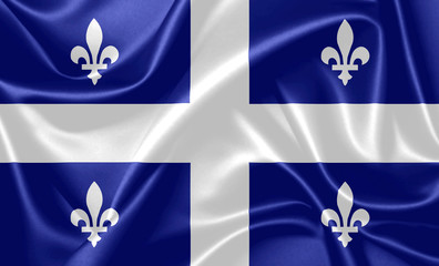 Illustration of a Quebec Fabric Flag. Canada Province.