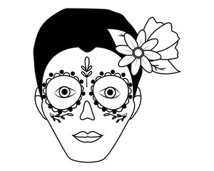 catrina skull flower