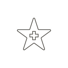 Star, award, reward, add, plus vector icon. Element of simple icon for websites, web design, mobile app, info graphics. Thick line icon for website design and development