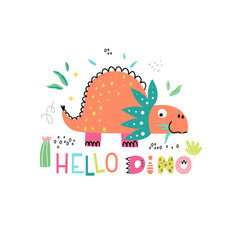 Cute dinosaur illustration for kids