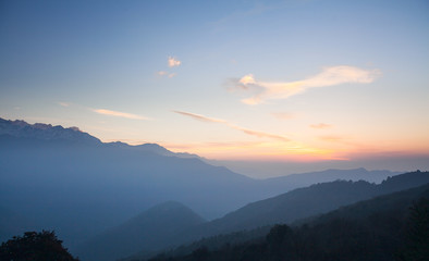 Annapurna area mountains in the Himalayas of Nepal