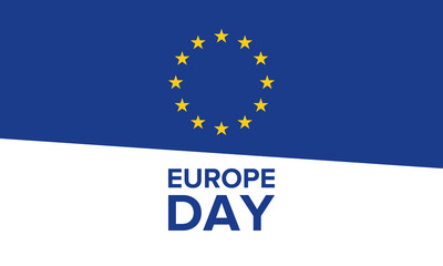 Europe Day. Annual public holiday in May. Is the name of two annual observance days - 5 May by the Council of Europe and 9 May by the European Union. Poster, card, banner and background. Vector illust