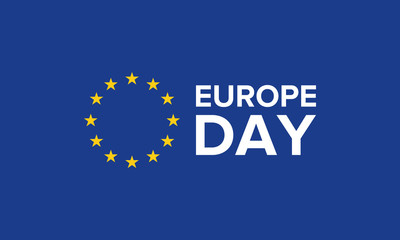 Europe Day. Annual public holiday in May. Is the name of two annual observance days - 5 May by the Council of Europe and 9 May by the European Union. Poster, card, banner and background. Vector illust