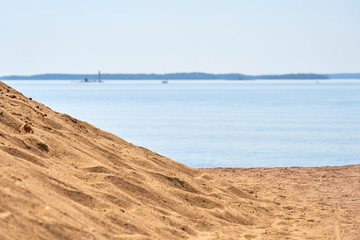 Obraz premium Sand at the beach. Natural background texture. Copy space.