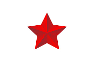 Red star. Vector 3d illustration on white background