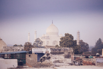 View of the Taj Mahal, Agra, Uttar Pradesh, India