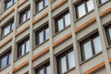 Close-up shoot of modern style concrete office building