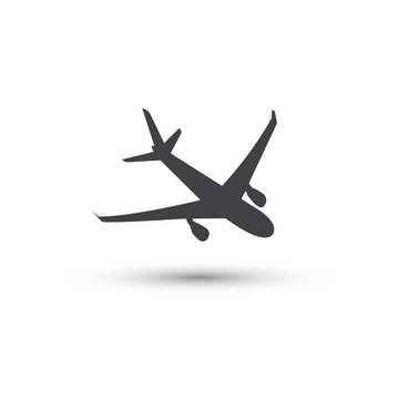 Plane icon vector, pictogram isolated on white