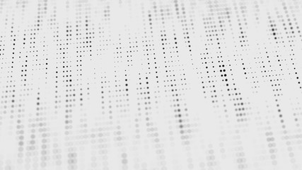 Halftone pattern. Black and white composition.v Glitch background. Gradient design background. Abstract dotted background. Blurry points. 3d rendering.