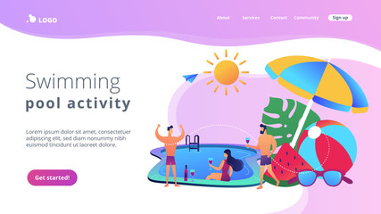 Website vibrant violet landing web page template.