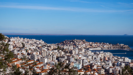 Obraz premium Overlooking the city of Kavala, Greece