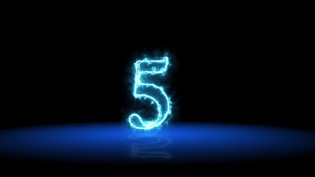 Hologram timer coundown blue