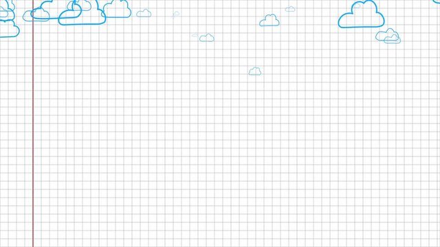 Painted clouds in the notebook