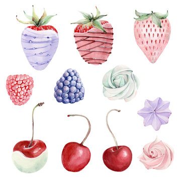 watercolor sweets collection.