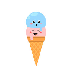 Funny melting ice cream characters