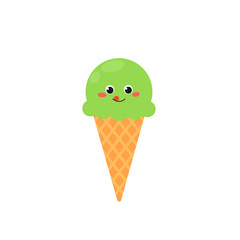 Funny cartoon ice cream character