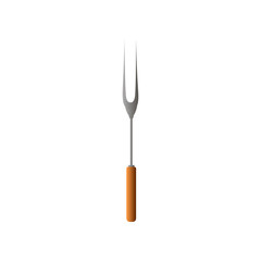 Modern stainless steel grill fork with wood handle