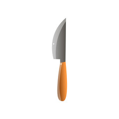 Round steel metal kitchen knife use for cut meat