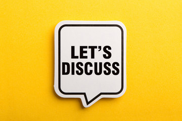 Let s Us Discuss Speech Bubble Isolated On Yellow Background