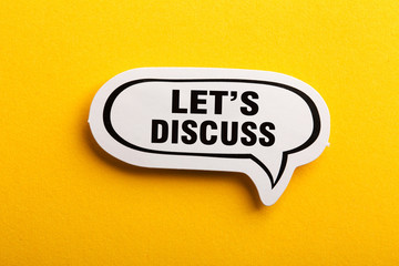 Let s Us Discuss Speech Bubble Isolated On Yellow Background
