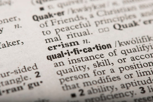 "Qualification" in dictionary