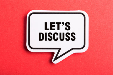 Let s Us Discuss Speech Bubble Isolated On Red Background