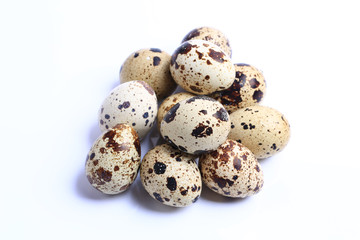 quail eggs isolated on white background