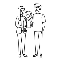 parents couple with son characters