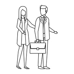 business couple with portfolio