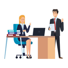 business couple in the workplace