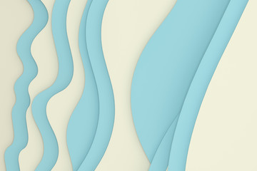 3d rendering, multilayer paper cut illustration background