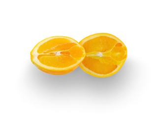 slice of orange fruit isolated on white background