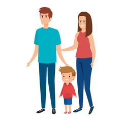 parents couple with son characters