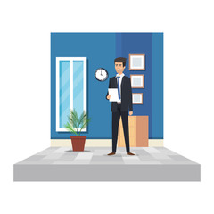Fototapeta premium elegant businessman with document in the office