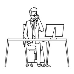 elegant businessman in the workplace