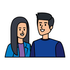 young couple avatars characters