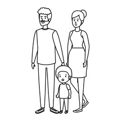 parents couple with son characters