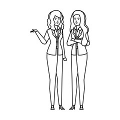 elegant businesswomen avatars characters