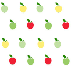Red, green, yellow apples pattern