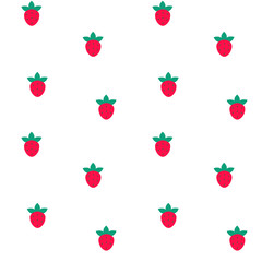 Strawberry with leaf seamless pattern