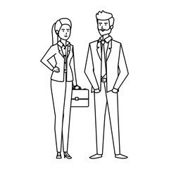 business couple with portfolio