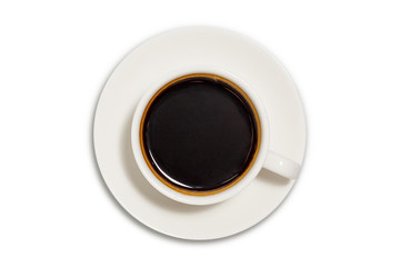 coffee cup top view  isolated on white background. with clipping path.