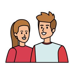 young couple avatars characters