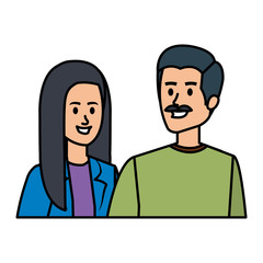 young couple avatars characters