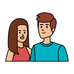 young couple avatars characters