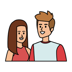 young couple avatars characters