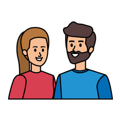 young couple avatars characters