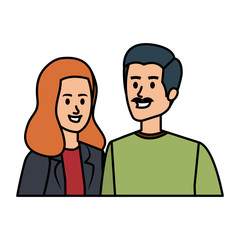 young couple avatars characters