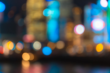 Blurred cityscape view, abstract light background
