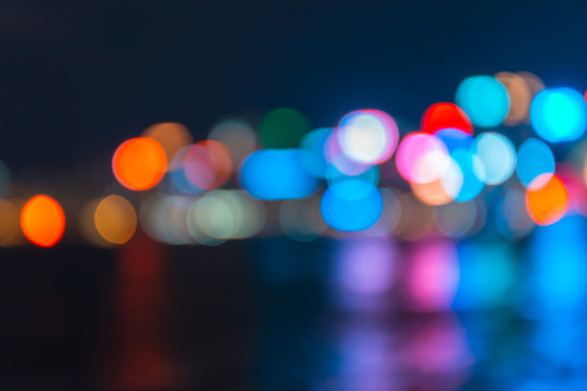 Blurred cityscape view, abstract light background